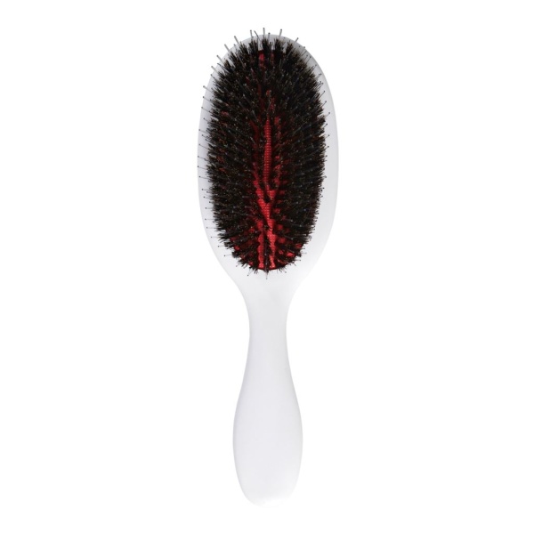 LENOITES Hair Brush Wild Boar + Pouch & Cleaner Tool White 1 st