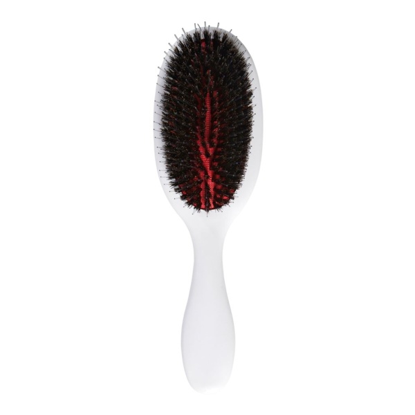LENOITES Hair Brush Wild Boar + Pouch & Cleaner Tool White 1st