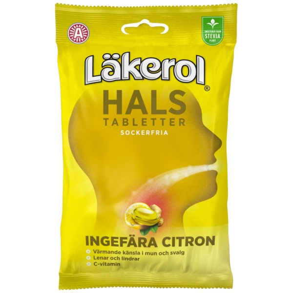 Läkerol Hals Ingefära & Citron 65 g