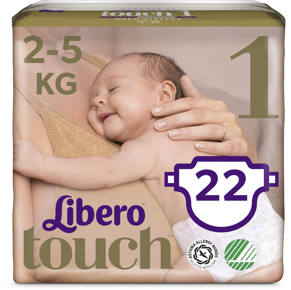Libero Touch 1 Öppen blöja 2-5kg 22st