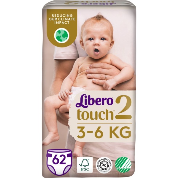 Libero Touch 2 Blöjor (3-6 kg) 62 st
