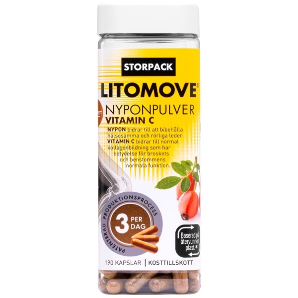 Litomove Nyponpulver Vitamin C 190 kapslar