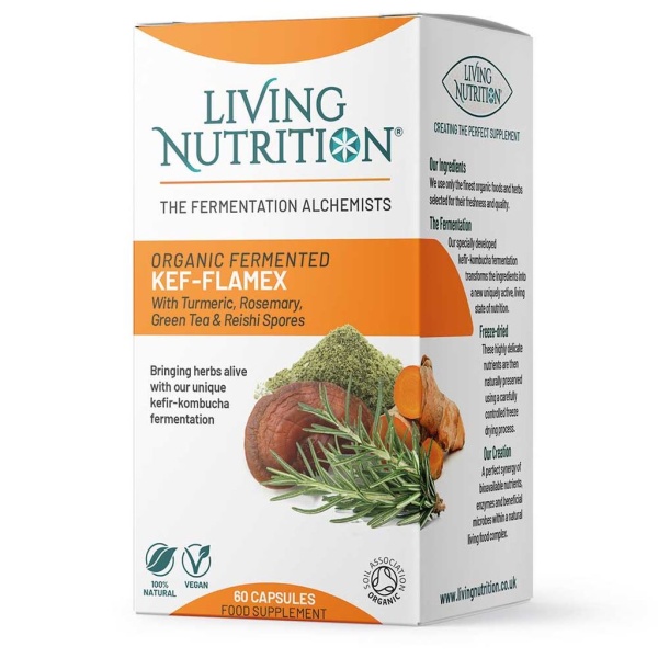 Living Nutrition Organic Fermented Kef-Flamex 60 kapslar