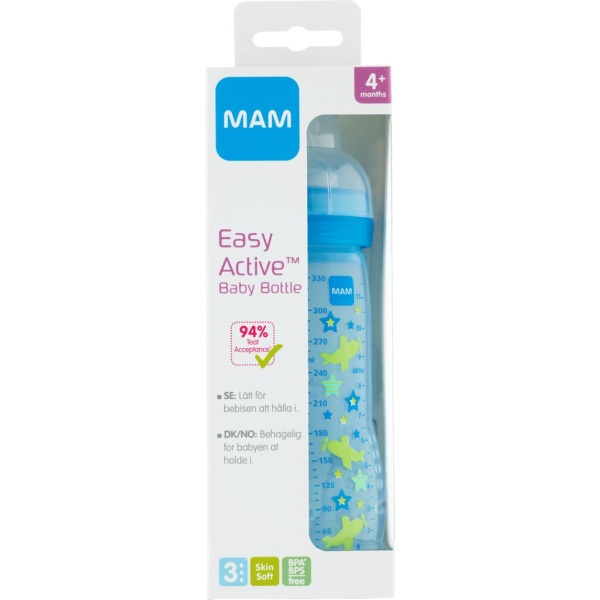 MAM Easy Active Nappflaska 4+ Månader 330ml - Olika färger