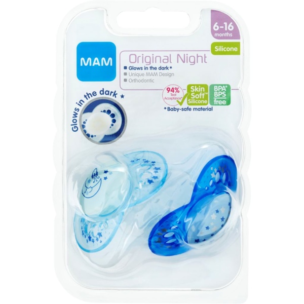 MAM Original Night Nappar 6-16 Månader Silikon 2 st - Olika färger