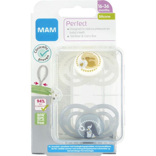 MAM Perfect Nappar 16-36 Månader Silikon 2 st - Olika färger
