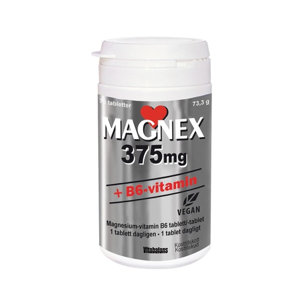Magnex 375 mg + B6 vitmin 70 tabletter