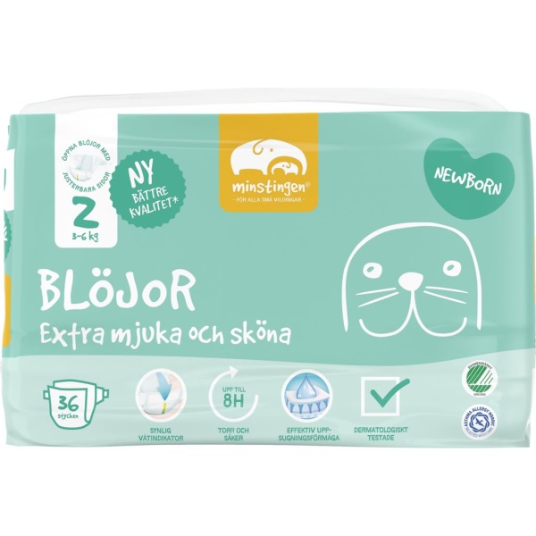 Minstingen Blöjor Newborn nr 2 (3-6 kg) 36 st