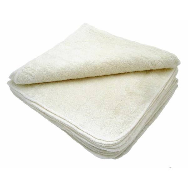 MuslinZ Bamboo Cotton Terry Wipes White 12 st