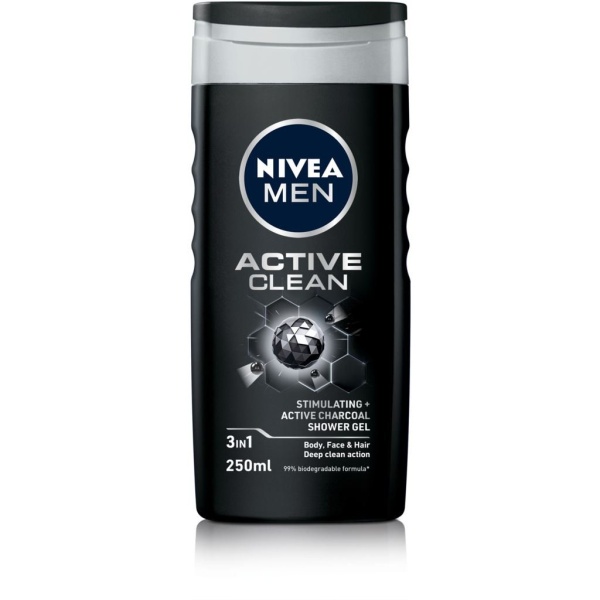 NIVEA MEN Active Clean 3in1 Shower Gel 250 ml