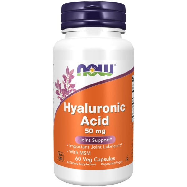 NOW Hyaluronic Acid 50 mg+ MSM 60 vegkapslar