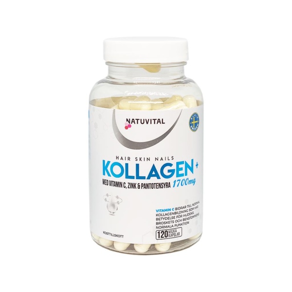 Natuvital Kollagen Vitamin C, Zink & Pantotensyra 120 kapslar