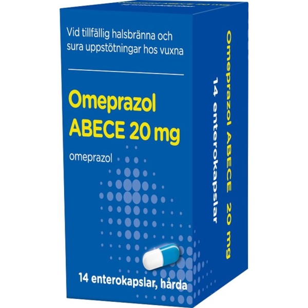 Omeprazol ABECE Enterokapsel, hård 20mg Burk, 14kapslar