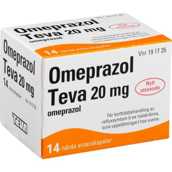 Omeprazol Teva enterokapsel 20 mg 14 st