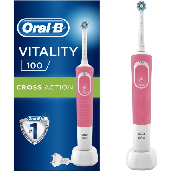 Oral-B Vitality 100 Cross Action Eltandborste Rosa 1 st