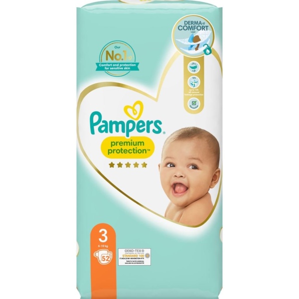 Pampers Premium Protection 3 (6-10kg) 52 st