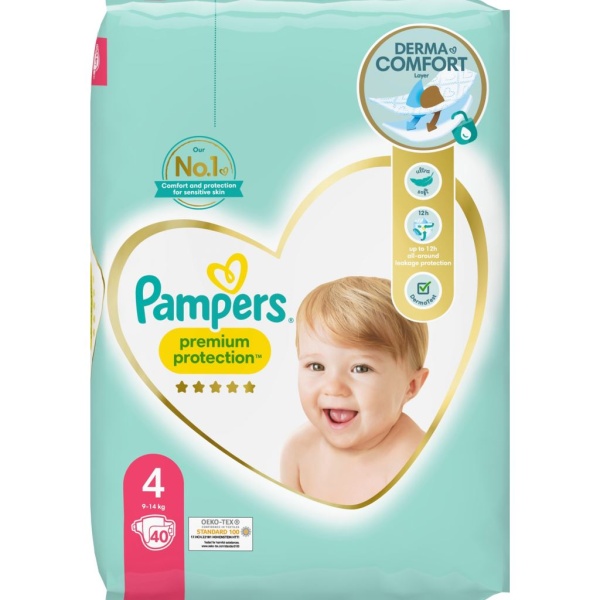 Pampers Premium Protection 4 (9-14 kg) 40 st