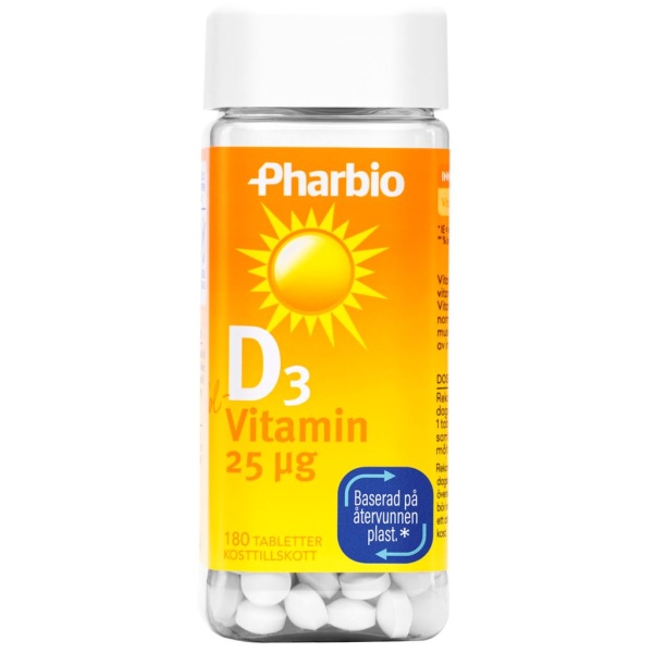 Pharbio D3 Vitamin 25 µg 180 tabletter