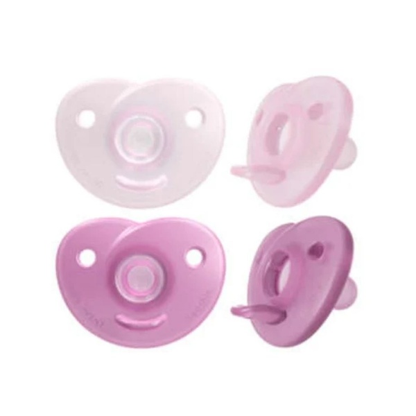 Philips Avent Curved Soothie 0-6 Månader Framboise/Pink 2 st