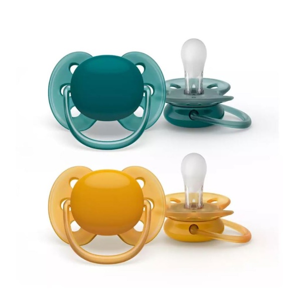Philips Avent Ultra Soft Napp 6-18 Månader Silikon Grön/Orange 2 st