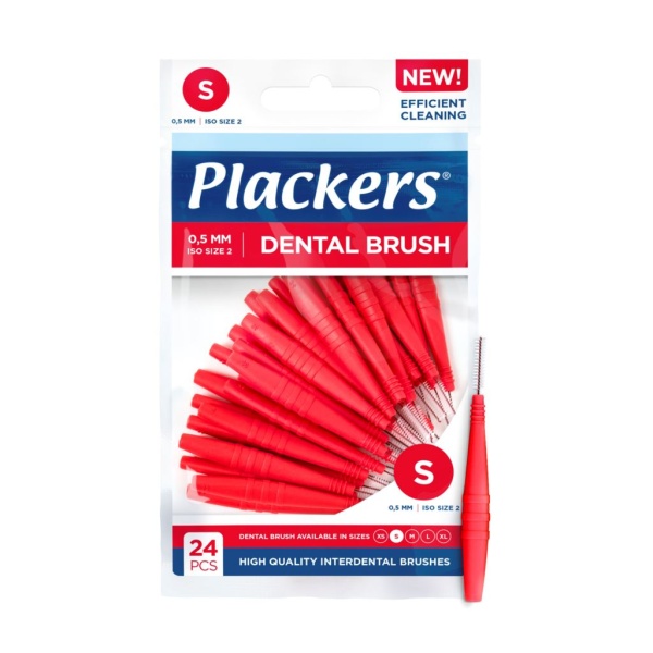 Plackers Dental Brush Mellanrumsborste Röd S (0,5 mm) 24 st