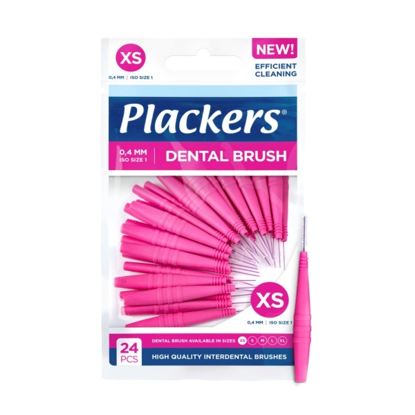 Plackers Dental Brush Mellanrumsborste Rosa XS (0,4 mm) 24 st