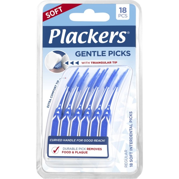 Plackers Gentle Picks Soft Tandstickor 18 st