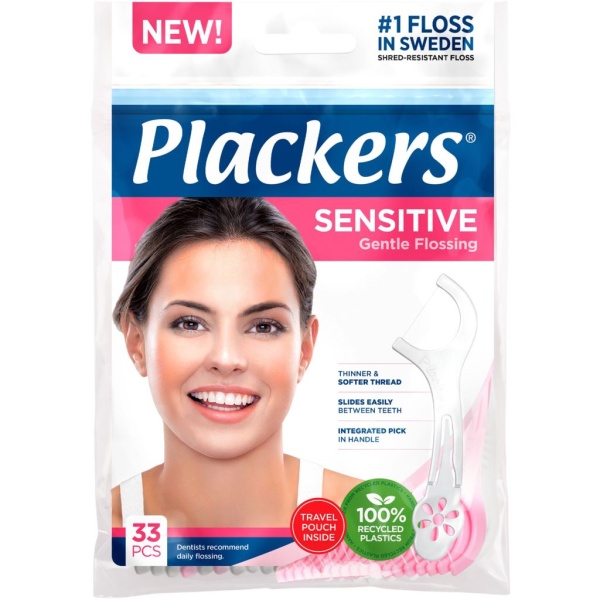 Plackers Sensitive Skonsam Tandtrådsbygel 33 st