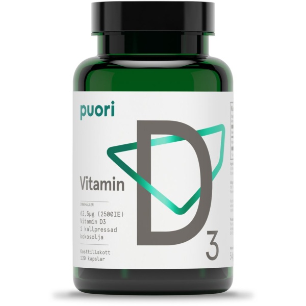 Puori D3-vitamin 62,5ug 120 kapslar