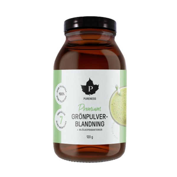 Pureness Premium Grönpulverblanding + Mjölksyrabakterier 120g
