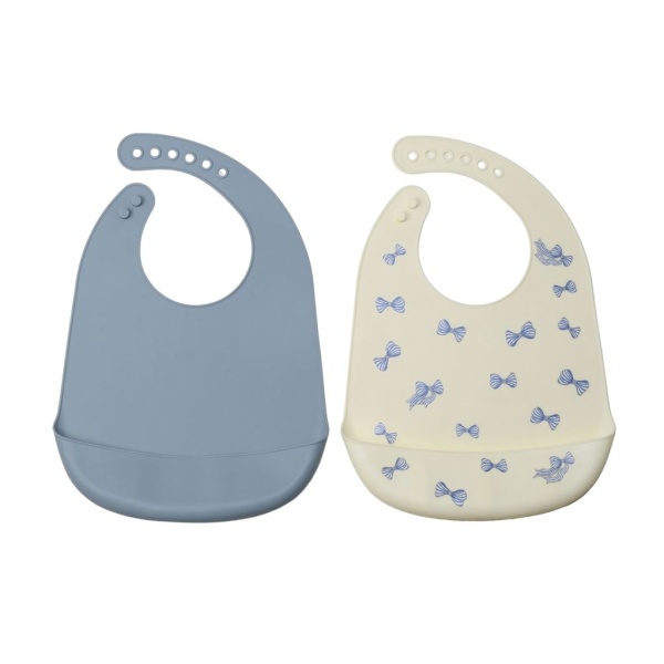 RÄTT START Madicken Haklapp Silikon Blå/Vit 2 st