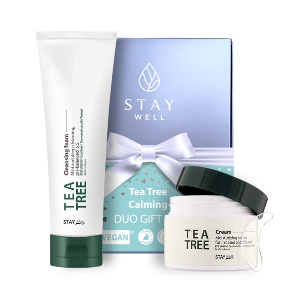 STAY Well Tea Tree Calming Skin Care Cleanser & Cream 1 set