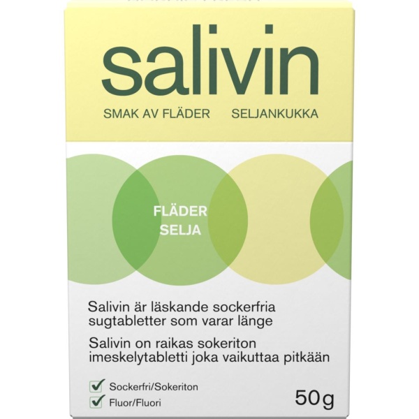 Salivin Sugtabletter Vid Muntorrhet Fläder 50 g