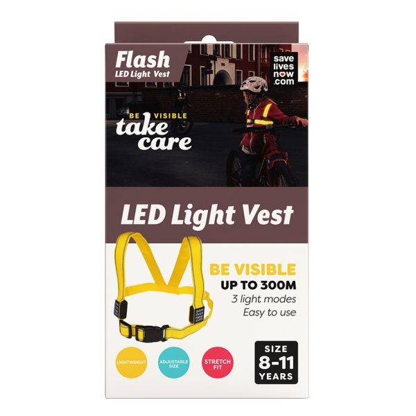 Save Lives Now Flash LED Light Vest Barn 8-11 år 1 st