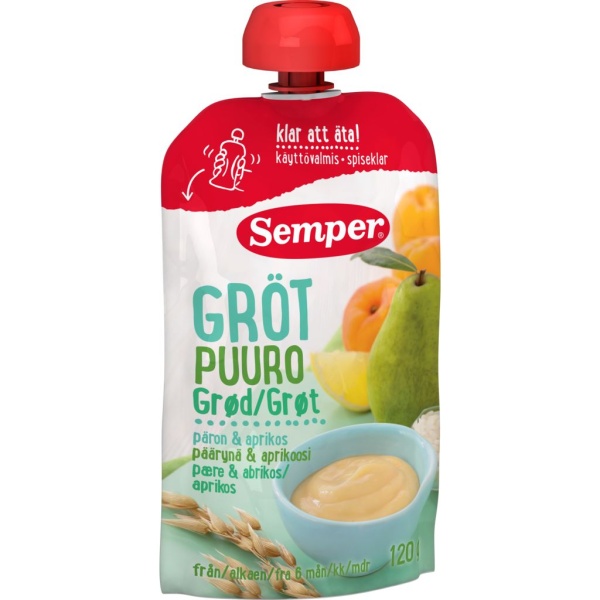 Semper Gröt päron & aprikos 120 g