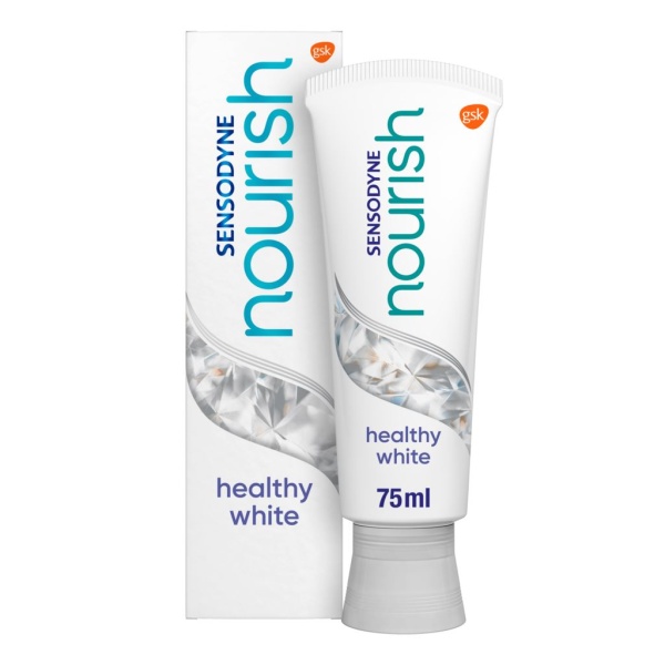 Sensodyne Nourish Healthy Whitening Vegansk tandkräm mot ilningar i tänderna 75 ml