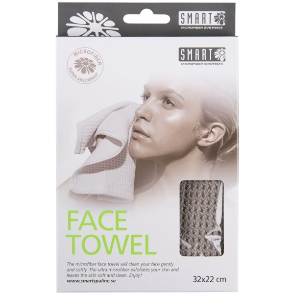 Smart Microfiber Face Towel Grå 1 st