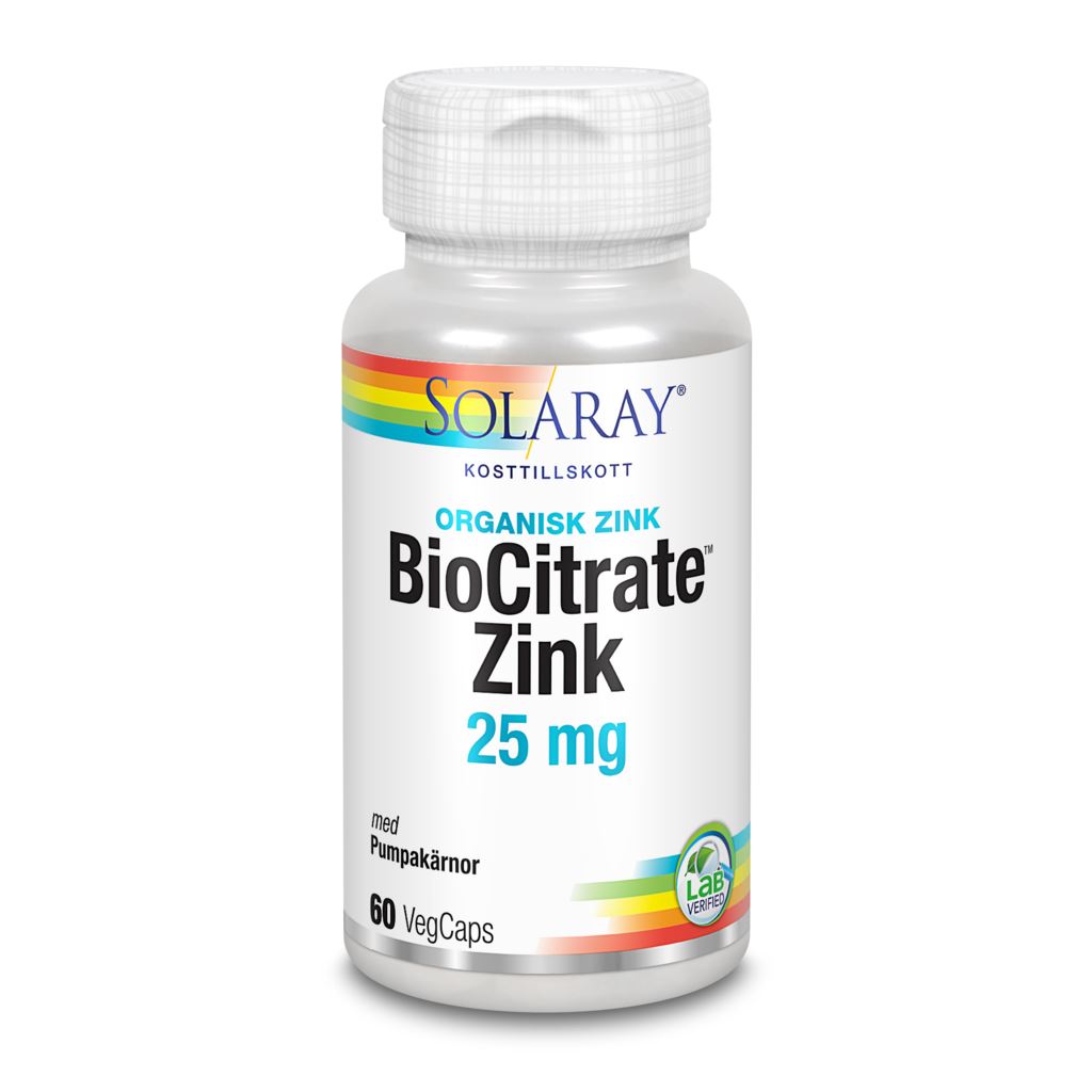 Solaray Biocitrate Zinc 60 kapslar