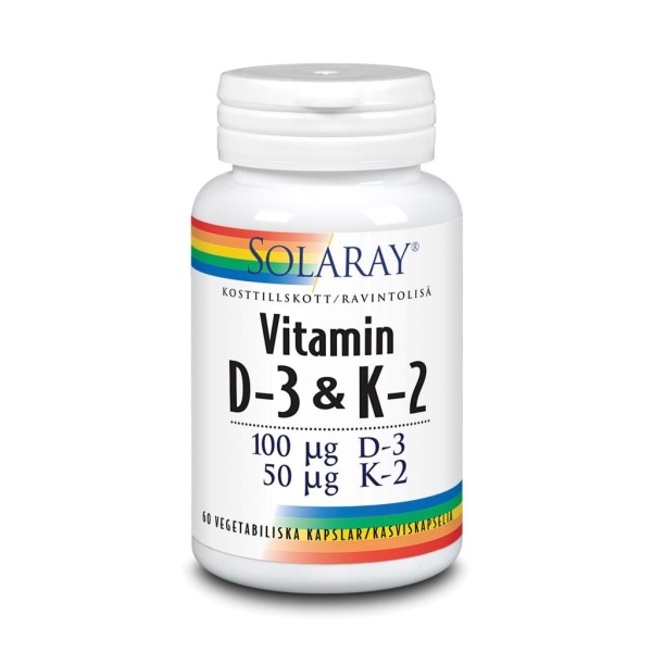 Solaray Vitamin D3 & K2 60 kapslar