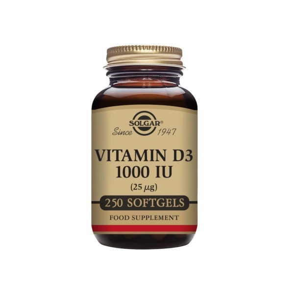 Solgar Vitamin D3 25 ug Kolekalciferol 250 kapslar