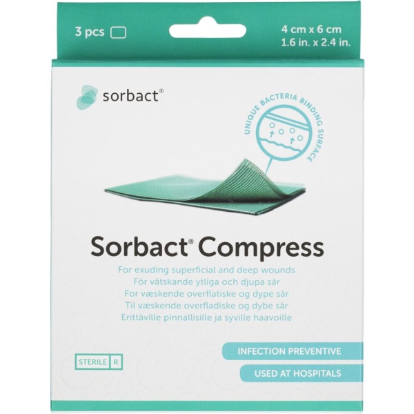 Sorbact Compress 4 x 6 cm 3 st