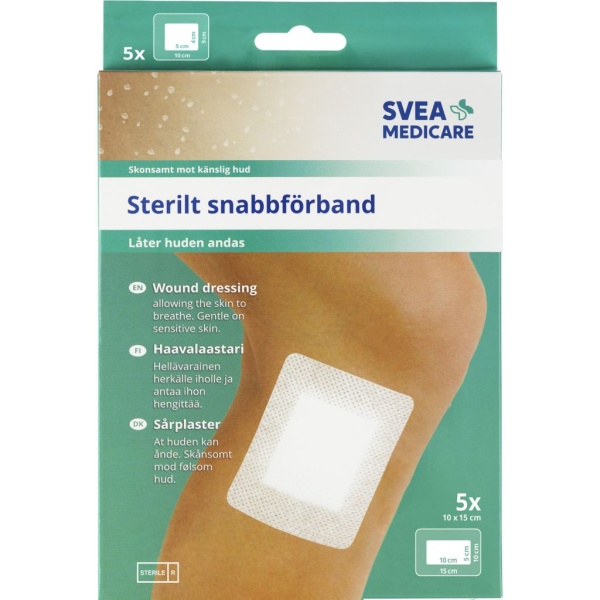 Svea Medicare Sterilt Snabbförband 10 x 15 cm 5 st
