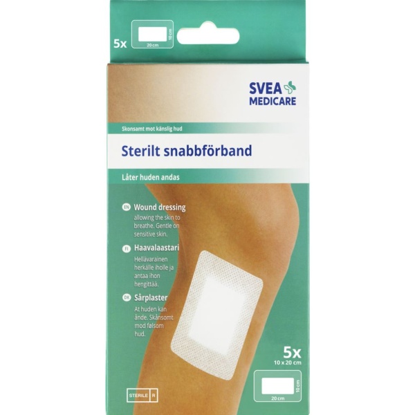 Svea Medicare Sterilt Snabbförband 10 x 20 cm 5 st
