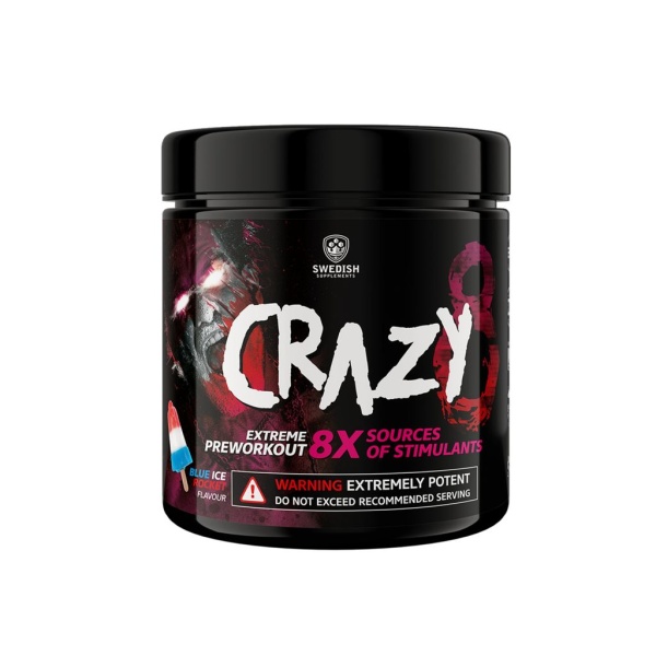 Swedish Supplements Crazy 8 Blue Ice Rocket Flavour 260 g