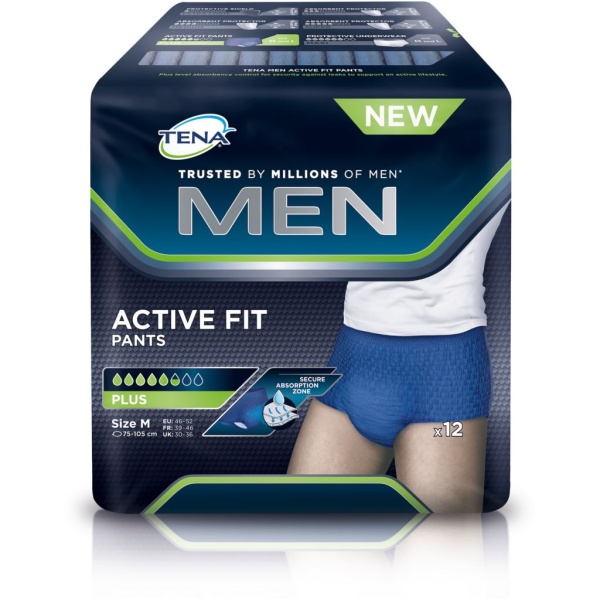 TENA Men active fit inkontinenskalsong medium 12 st