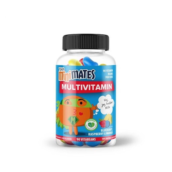 TeamMiniMates Multivitamin Blueberry, Raspberry & Mango Vitabeans 90 tuggtabletter