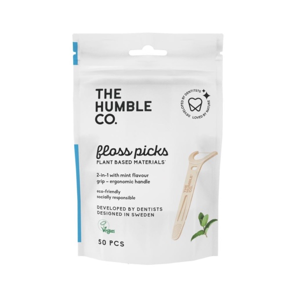 The Humble Co. Floss Picks Tandtrådsbyglar Natur 50 st