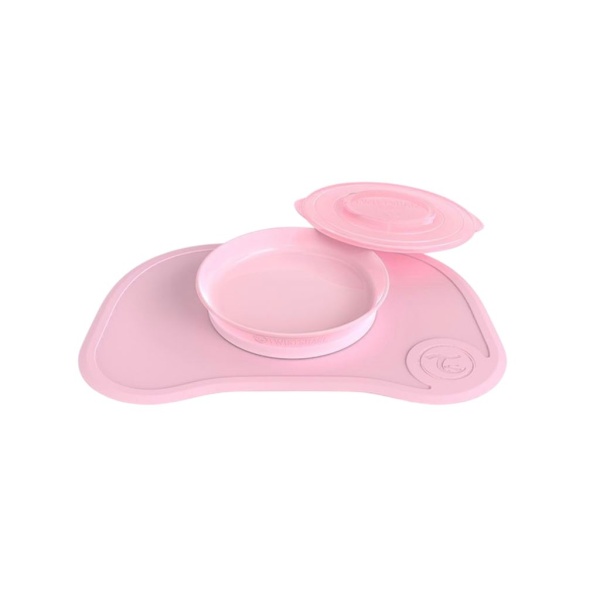 Twistshake Klick-Matta Tallrik Pastell Babyrosa