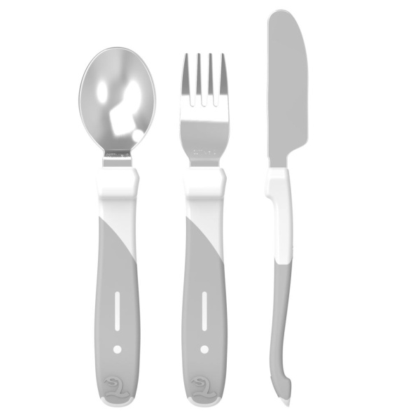 Twistshake Learn Cutlery Stainless Steel 12+ white