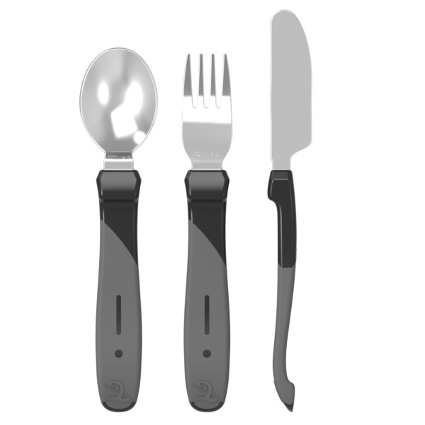 Twistshake Learn Cutlery Steel 12+ black